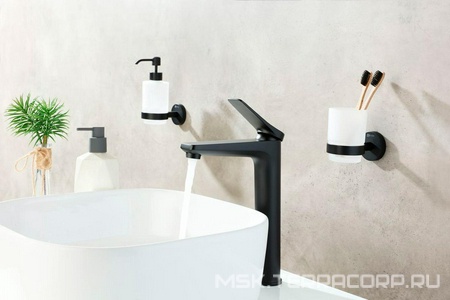 Смеситель для раковины, донный клапан в компл, цв. черный ZZ Lemark Bronx LM3709BL