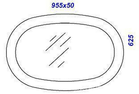 Зеркало овальное 955х50хh625мм, с подсветкой (4 цвета) и пультом ДУ, (цв. белый),  ZZ Clarberg Dune Dun.02.10/W