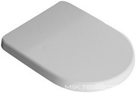 Сиденье для унитаза, с микролифтом, (пластик цв.белый, петли цв.хром),  ZZ Kerasan Flo 318901