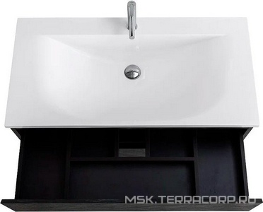 База под раковину подвесная с двумя выкатными ящиками,100x50x50см, без раковины, (цв.Antracite),  ZZ Cezares Molveno MOLVENO-100-2C-SO-ANTR