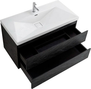 База под раковину подвесная с двумя выкатными ящиками,100x50x50см, без раковины, (цв.Antracite),  ZZ Cezares Molveno MOLVENO-100-2C-SO-ANTR
