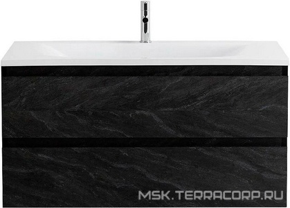 База под раковину подвесная с двумя выкатными ящиками,100x50x50см, без раковины, (цв.Antracite),  ZZ Cezares Molveno MOLVENO-100-2C-SO-ANTR