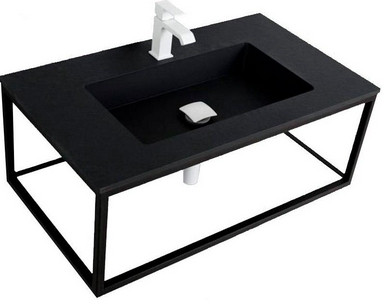 Одноярусный подвесной стальной сварной каркас под раковину, 80х46х30см, (цв.Nero),  ZZ Cezares Cadro CADRO-80/46/30-1C-SO-MET-ST