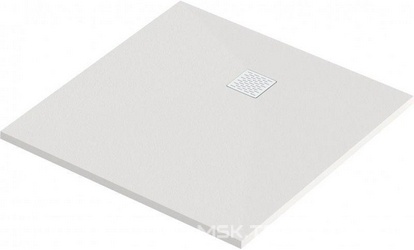 Поддон "Essentia" 100x100, плоский, литьевой мрамор, без сифона, цв.белый ZZ