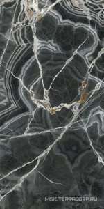 Керамогранит для пола и стены Ariostea Ultra Onici Onice Nero Lucidato (Shiny) 6 mm 150x300 UO6L300679