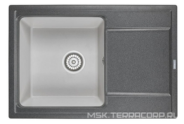 Мойка кухонная Granula Hibrid HI-74 графит-базальт| 50x74x22