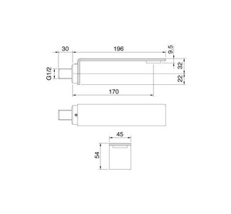 Излив для раковины настенный 196мм, (цв. тертая сталь),  ZZ 3M 5mm IT 2863 IS  ZZ HF