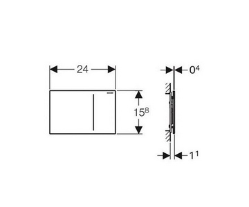 Клавиша двойного смыва, (под плитку (под наполнение по желанию заказчика)),  ZZ Geberit Sigma 70 115.620.00.1
