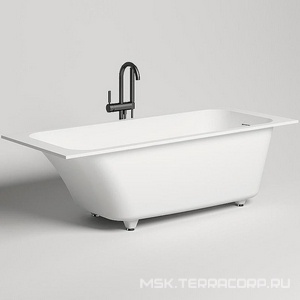 Ванна 1700х700хh600мм, встраив., литой камень S-Stone матовый цв.белый, д/к Up&Down в цвет ванны, интегрир.слив-перелив, ножки в компл,  ZZ Salini Orlanda Kit 102121M