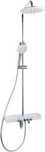 Душевая стойка IDDIS  SHESB3Fi06 (душ. шланг, душе лейка, держатель для душа) цв. белый/хром, ZZ Iddis Shelfy SHESB3Fi06