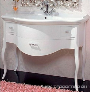 База под раковину с тремя выдвижными ящиками,103x57x81см, (цв.Bianco frassinato), Lady ZZ	 Cezares Laura LADY.BA.BIF