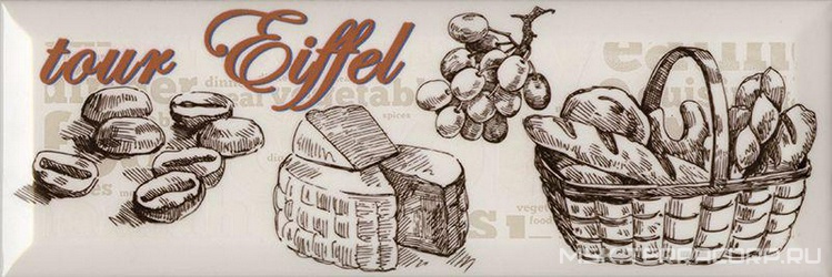 Декор Absolut Keramika Monocolor 10x30 Decor Paris 03 10x30 AK0988