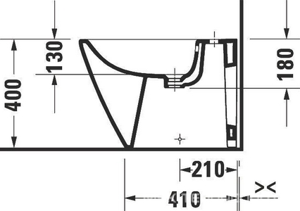 Биде напольное 370х570мм, с 1 отв.д/смесит., крепёж к полу в компл.,  ZZ Duravit Darling New 225010 00 00