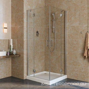 Душевое ограждение -Lux 90x900x199.5 см, двери распашные, профиль хром глянец, стекло прозрачное / QuickNano, БЕЗ поддона ZZ Vegas Glass AFA AFA LUX 90 08 01/ QuickNano