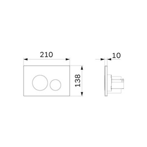Клавиша для инсталляции PRO арт.I012704  пневматическая, пластик, цв. белый AMPM Универсал I049001
