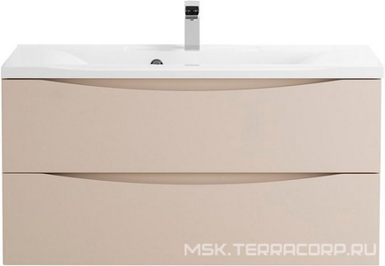 База под раковину подвесная с двумя выкатными ящиками, 1000х445х500мм, (цв. Crema Opaco),  ZZ BelBagno Marino MARINO-1000-2C-SO-CO-P