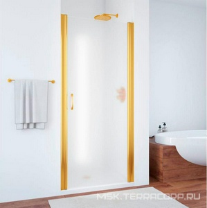 Дверь в нишу , 95x190 см, одностворчатая, профиль золото глянец, стекло сатин ( С ПОКРЫТИЕМ) ZZ Vegas Glass EP ЕР 95 09 10