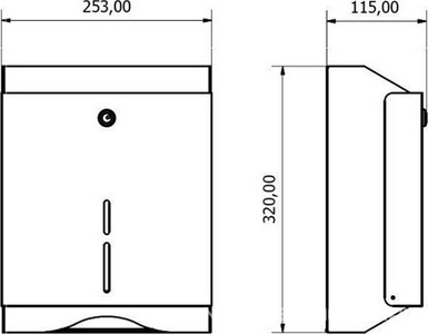 Диспенсер Commercial  для бумажных полотенец,,500 л., цв. хром, поверность глянцевая, ZZ Nofer Tissue 04010.B