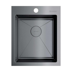 Мойка кухонная Omoikiri Akisame 41-GM 4973094 вороненая сталь| 51x41x20