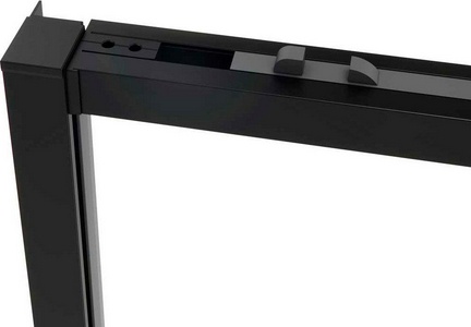 Дверь для душа, в нишу 1500хh2000мм, раздвижн, 1 дверь, 1 неподв.секция, правая/левая,(стекло прозрач 6мм Easy Clean,фурн.цв.черный мат),  ZZ Vincea Slim Soft VDS-1SS150CLB