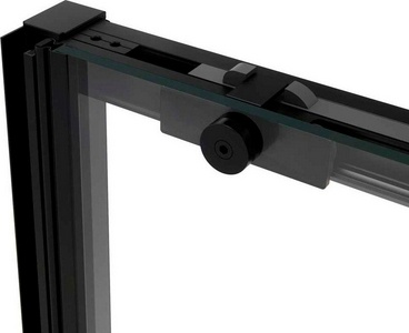 Дверь для душа, в нишу 1500хh2000мм, раздвижн, 1 дверь, 1 неподв.секция, правая/левая,(стекло прозрач 6мм Easy Clean,фурн.цв.черный мат),  ZZ Vincea Slim Soft VDS-1SS150CLB