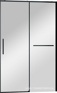 Дверь для душа, в нишу 1500хh2000мм, раздвижн, 1 дверь, 1 неподв.секция, правая/левая,(стекло прозрач 6мм Easy Clean,фурн.цв.черный мат),  ZZ Vincea Slim Soft VDS-1SS150CLB