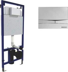 Инсталляция для подвесного унитаза, в комплекте с кнопкой F3, цв.хром KL Berges Novum 040253