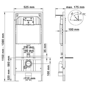 Инсталляция для подвесного унитаза, в комплекте с кнопкой F3, цв.хром KL Berges Novum 040253