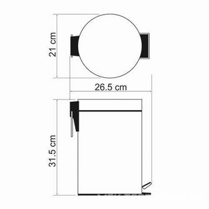 Мусорное ведро, 5 л с педалью д/открывания крышки, цв.бронза ZZ Wasserkraft Универсал К-645