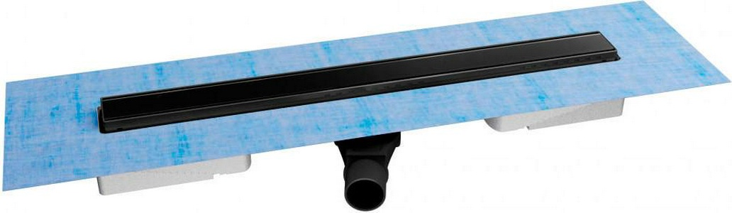 Душевой трап  B1 Keramik 70 cм, боковой / прямой выпуск, цвет решетки черный матовый, ZZ Berges Универсал 095118