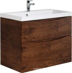 База под раковину подвесная с 2 выкатными ящиками, 896x448xh600мм, без раковины, (цв.Rovere Moro),  ZZ BelBagno Marino MARINO-H60-900-2C-SO-RW-P