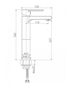 Смеситель для раковины, высокий, донный клапан click clack в комплекте, цв.хром Cersanit Brasko 63024