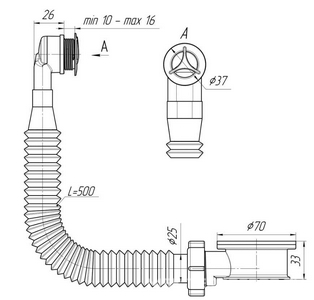 Адаптерное кольцо с круглым вертикальным переливом 27мм (N420SR2) ZZ Aquanet Универсал 188356