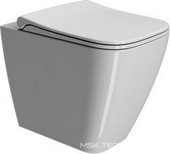 Унитаз напольный, пристенный 350х520мм, безободковый, монтаж со скрыт в стене бачком, без сиденья, без креплений к полу арт.FISSVBT,  ZZ GSI Nubes 961011