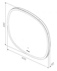 Зеркало сложной формы 65см AM.PM с контурной LED-подсветкой и ИК-сенсором ZZ AMPM FUNC M8FMOX0651WGS