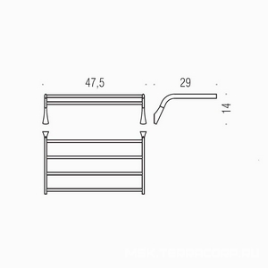 Полка для полотенец 47,5х29 см, (цв.хром),  Colombo Land B2887.000