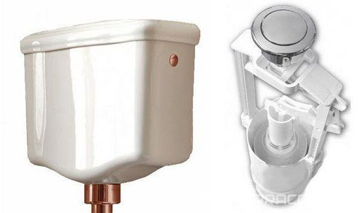 Механизм смыва, (кнопка цв.бронза), для "Среднего" бачка унизаза, Kerasan ZZ Kerasan Универсал 7513 93