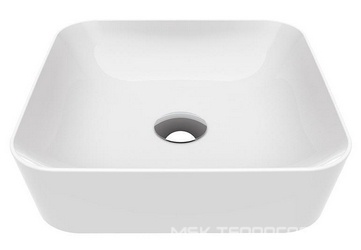 Раковина-чаша накладная Ultra 40x40 см см, БЕЗ отверстия для смесителя, цв.белый KL