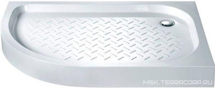 Поддон душевой 1200х900h130мм, ассиметричный 1/4 круга, R550мм, "Правый", отв. слива 90мм прав, (сиф+ножки в компл.), литой мрам. цв.белый, Cezares ZZ Cezares Универсал TRAY-S-RH-120/90-13-W-R