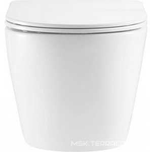 Унитаз подвесной , безободковый с сиденьем микролифт в компл., 370х490х360 мм, система антивсплеск, белый, ZZ Azario Grado AZ-0046-UQ1