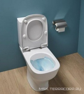 Унитаз безободковый напол ьный, в комплекте с тонким сиденьем, креплениями Jacob Delafon Elite E20997-00