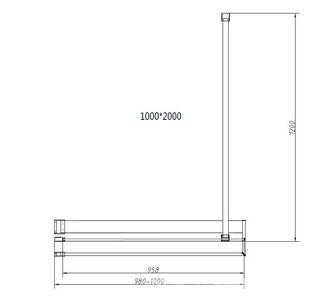 Душ.перегородка 900хh2000мм, (стекло тонированное 8мм Easy Clean, поперечн. укорач.кронштейн 1200мм, фурнит.цв.браш.золото),  ZZ Vincea Walk-In VSW-4HR900CGG