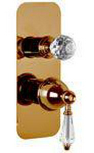 Смеситель для душа, встраиваемый в стену, с переключ., на 2/3 потребителя, (внешняя часть, БЕЗ внутрен. части арт.F4000), (цв.бронза),  Fima Carlo Frattini Elizabeth Chic F5089X6CBR