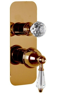 Смеситель для душа, встраиваемый в стену, с переключ., на 2/3 потребителя, (внешняя часть, БЕЗ внутрен. части арт.F4000), (цв.бронза),  Fima Carlo Frattini Elizabeth Chic F5089X6CBR