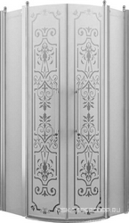 Душевое ограждение, 1/4 круга, R550, 900х900хh1950мм, 2 расп.двери с 2 неподв.сегм., (профиль цв. хром, стекло 6мм матовое.с прозр.рис), Malme ZZ