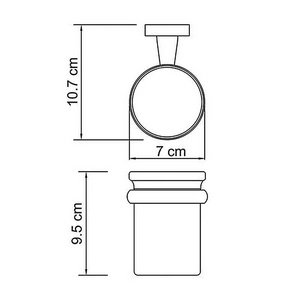 Стаканчик стеклянный настенный, хром, Lippe Wasserkraft lippe K-6528