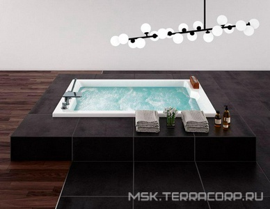 Ванна 190х145хh51см, прямоугольная, без каркаса и удлинённого слива-перелива, (акрил), Plane-Duo ZZ Cezares Plane Duo PLANE_DUO-190-145-51