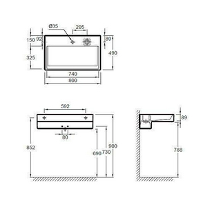 Раковина TERRACE 80, 80x49 см с 1 отв. для смесителя, для мебели арт. EB1186, белая ZZ Jacob Delafon Terrace EXD112-00