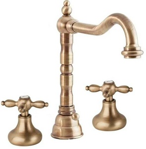 Смеситель для раковины, на три отверстия, Высокий, с д/к, (цв.бронза),  ZZ Cezares Nostalgia NOSTALGIA-BLS2-02