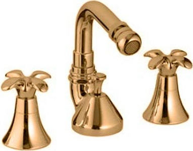 Смеситель для биде, на 3 отв., с д/к, (цв. бронза),  ZZ 3M Palma 4827 UU